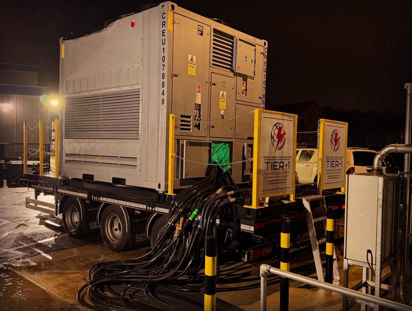 3.3MVA resistive load bank connected to a diesel generator